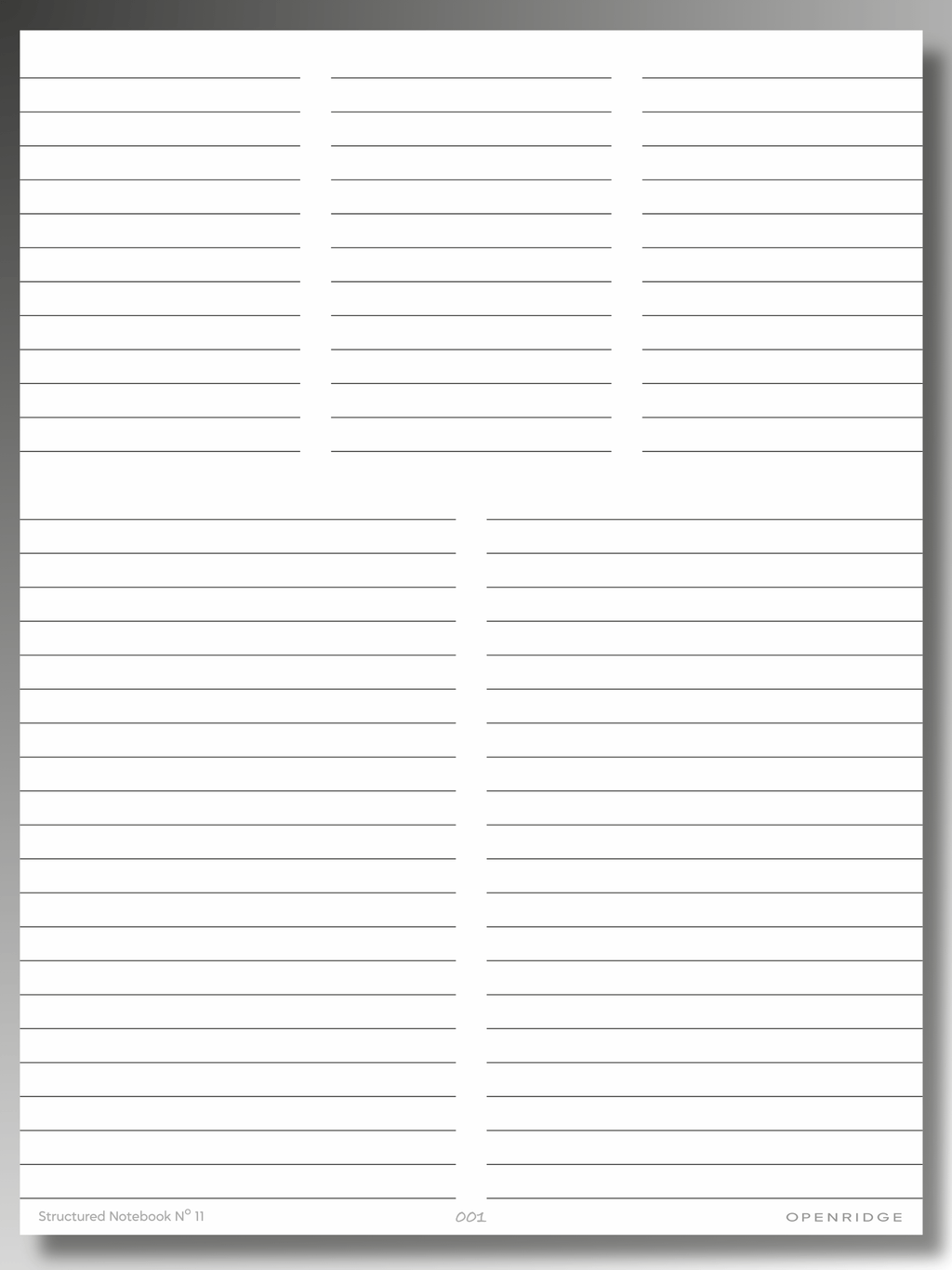 Openridge Structured Notebook No 11