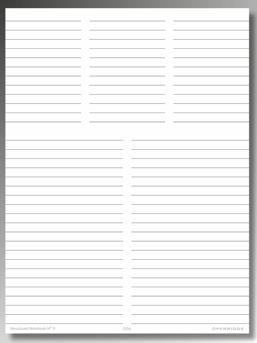 Openridge Structured Notebook No 11