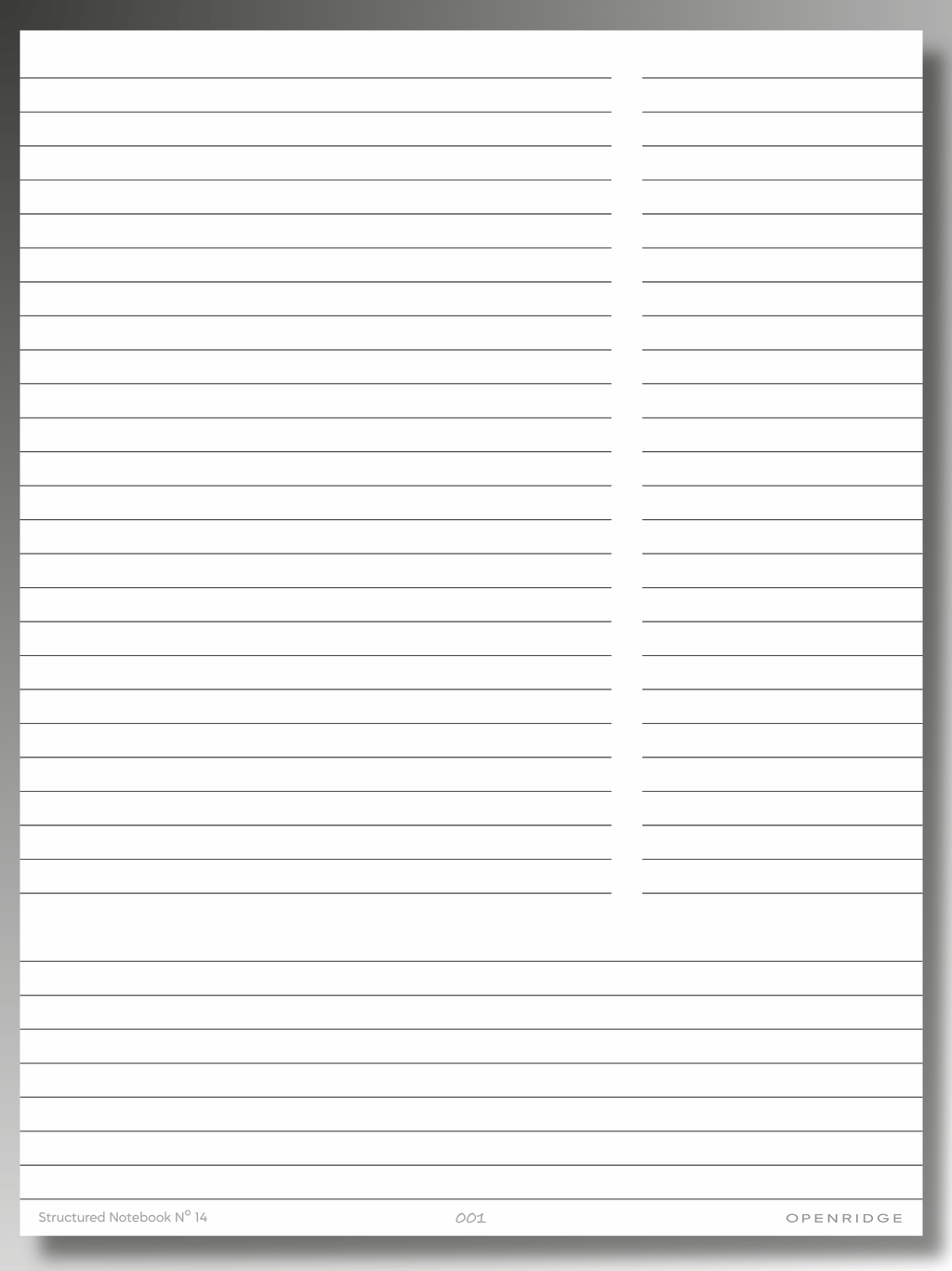 Openridge Structured Notebook No 14