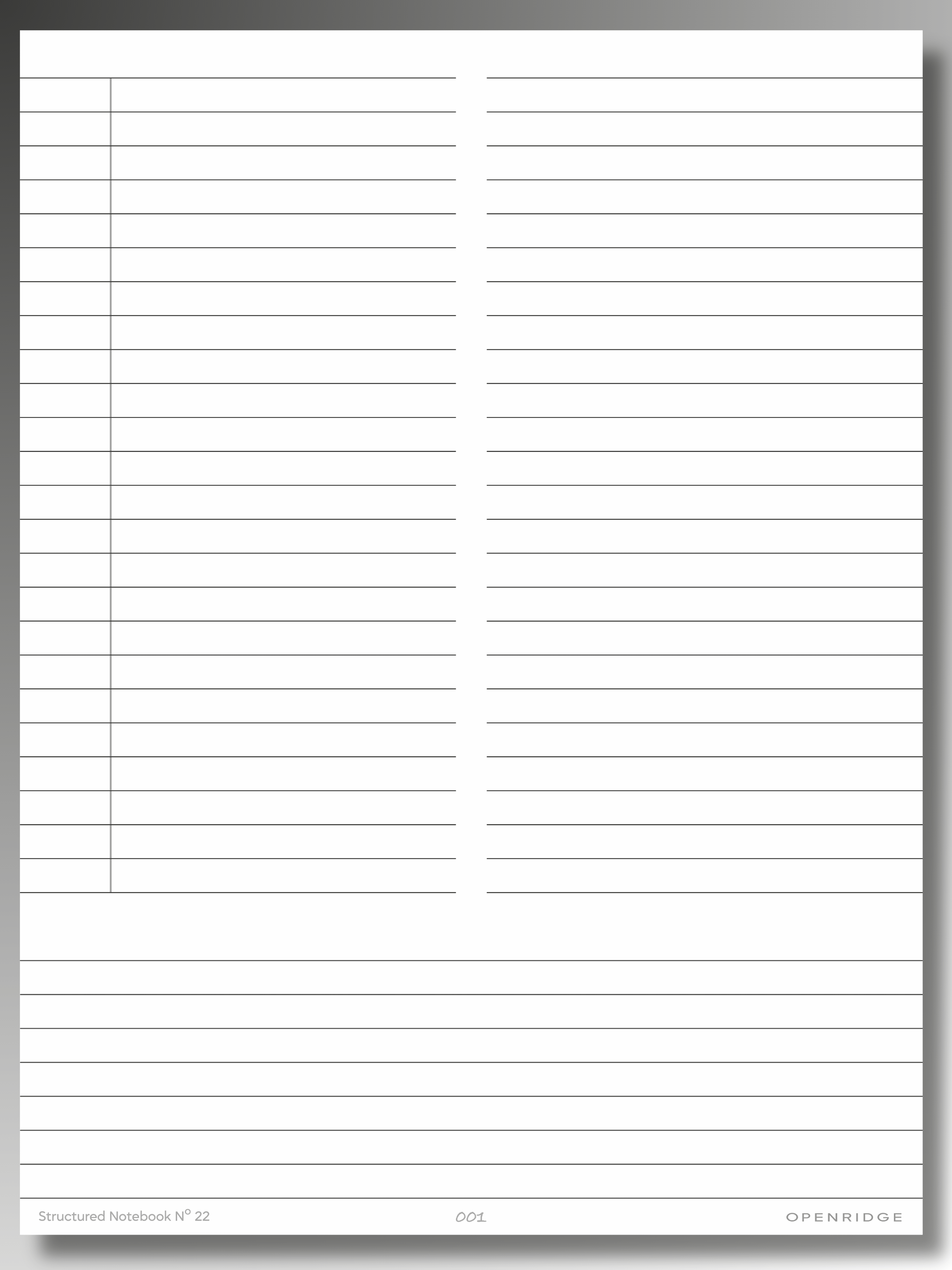 Openridge Structured Notebook No 22