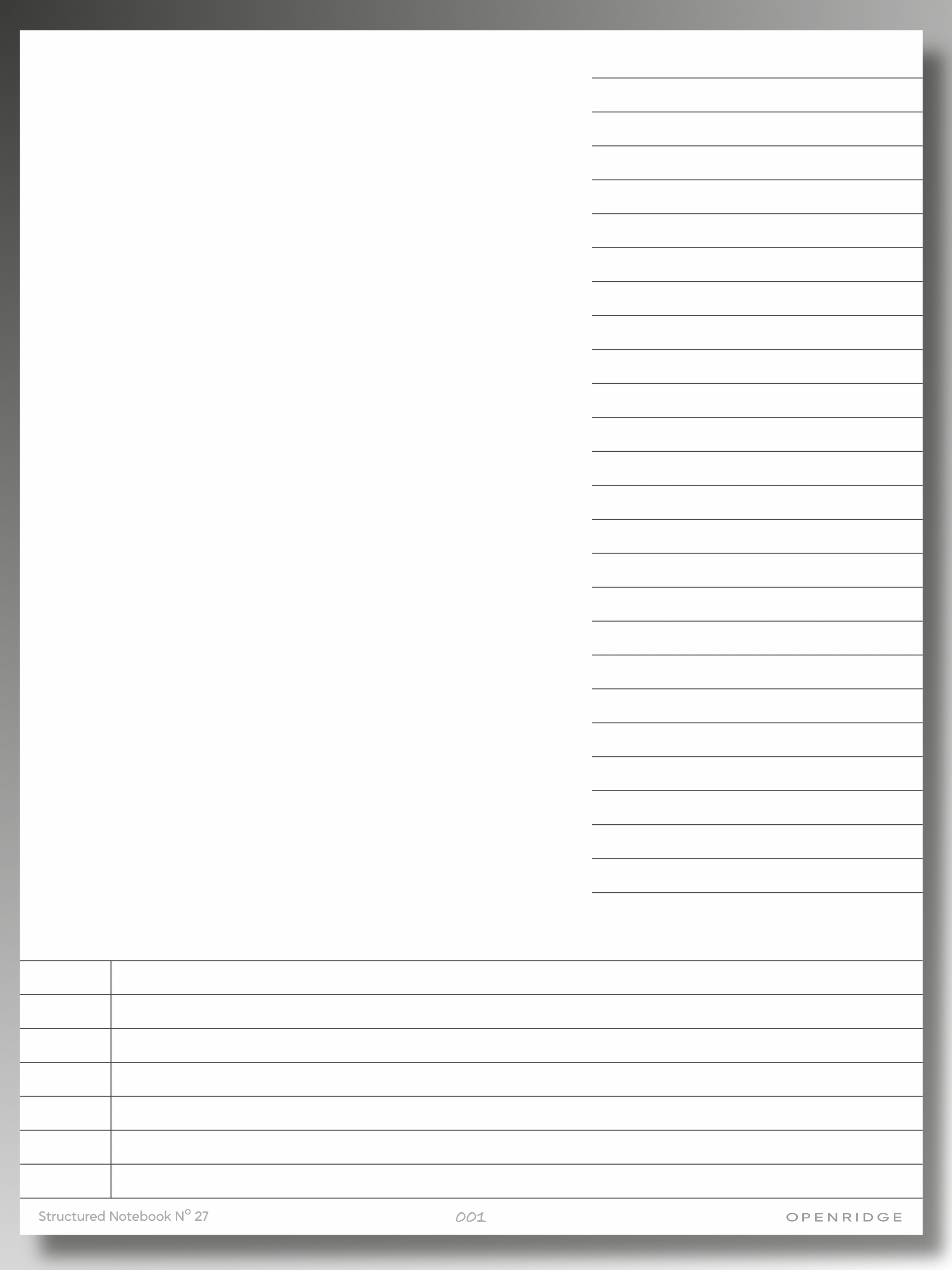 Openridge Structured Notebook No 27