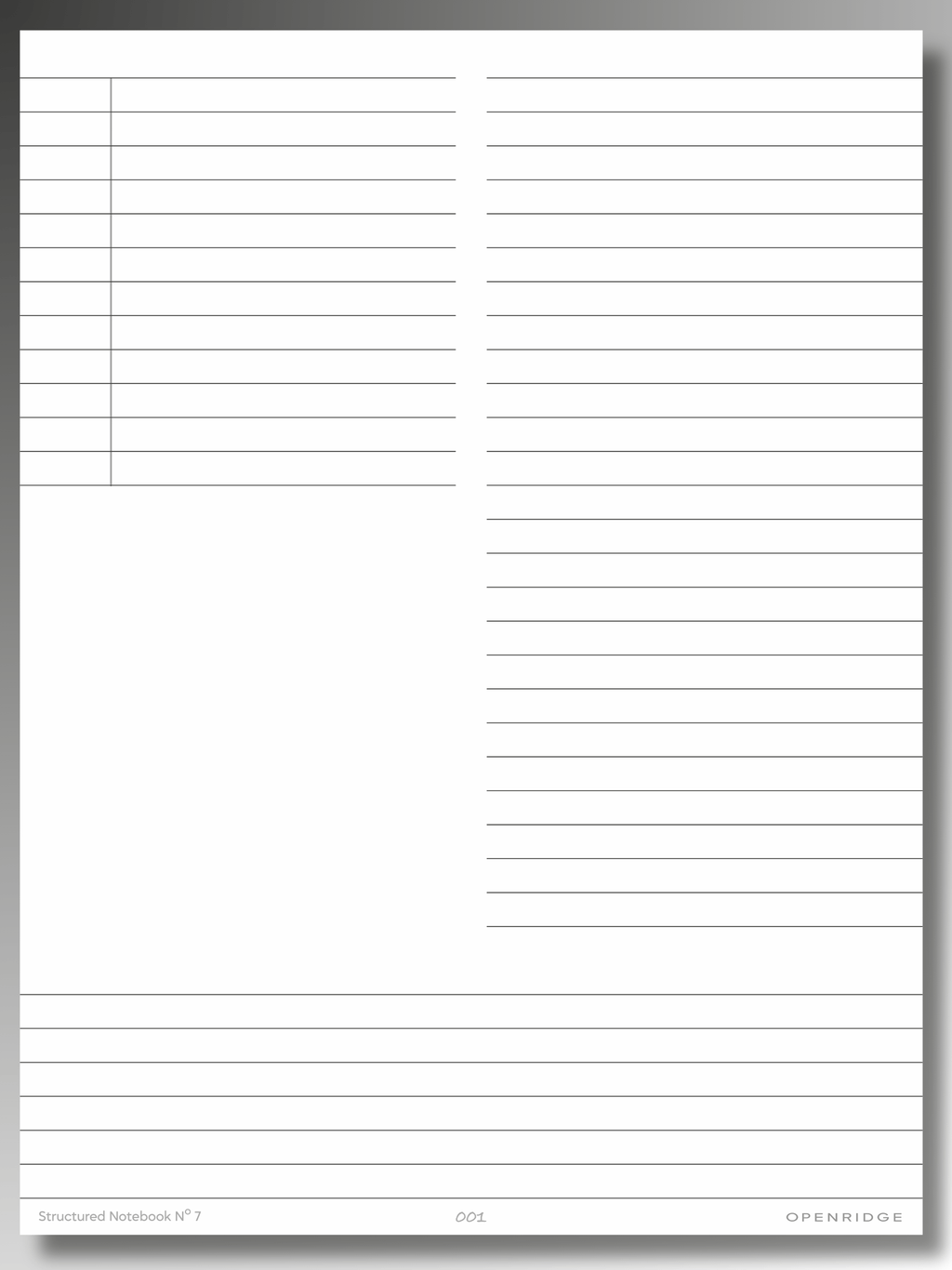 Openridge Structured Notebook No 7
