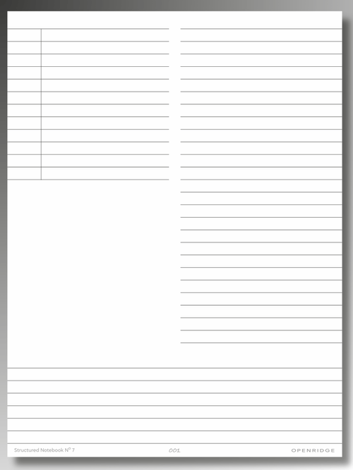 Openridge Structured Notebook No 7